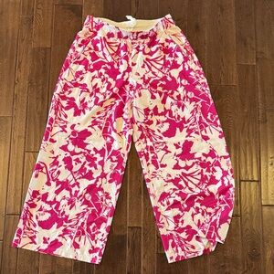 lululemon athletica Pink and Cream Floral Wide-Leg Pants